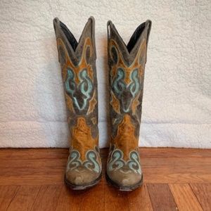 Lane Boots Gray/Turquoise/Tan